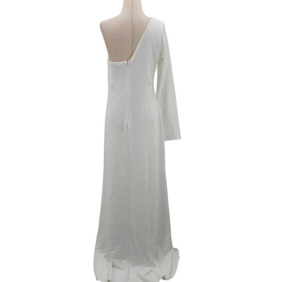 LULU'S M Vows of Romance White One-Shoulder Maxi Wedding Bridal Dress NEW B42 - Picture 3 of 9